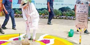Home Minister Amit Shah planted the 40 millionth sapling in Greater Noida.