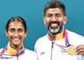 मिश्रित युगल टेनिस में रोहन बोपन्ना और ऋतुजा भोसले ने स्वर्ण पदक जीता।