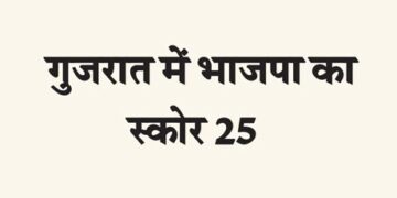 BJP's score in Gujarat is 25