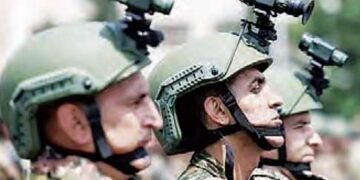 Armenian soldiers seen wearing Indian helmets