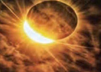 Saturn's lunar eclipse seen in Kashi