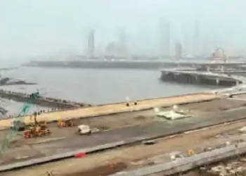 Coastal road work stopped due to rain