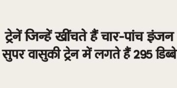 Trains are pulled by four-five engines. Super Vasuki train has 295 coaches.
