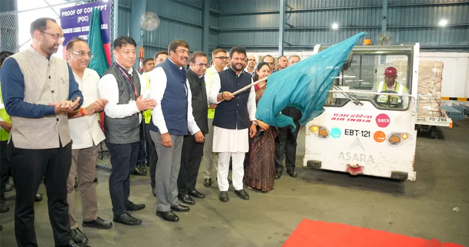 CAPTION Transshipment cargo at Delhi's Terminal 2, where re-screening is no longer required