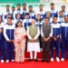एशियाई खेलों के भारतीय दल के साथ प्रधानमंत्री, नई दिल्ली, 15 अक्टूबर 2026 · श्रेय : फोटो : पीआईबी